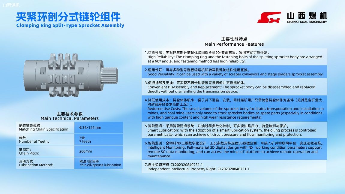 夹紧环剖分式链轮组件