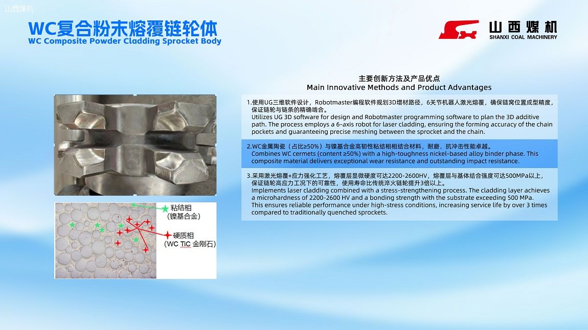 WC复合粉末熔覆链轮体