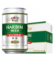 哈尔滨（Harbin）冰纯白啤 小麦啤酒 500ml*12瓶 整箱装