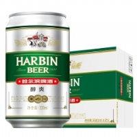 哈尔滨（Harbin）冰纯白啤 小麦啤酒 500ml*12瓶 整箱装