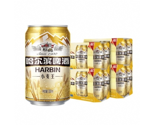 Harbin/哈尔滨啤酒小麦王拉罐330ml*24/箱礼盒装清醇爽口